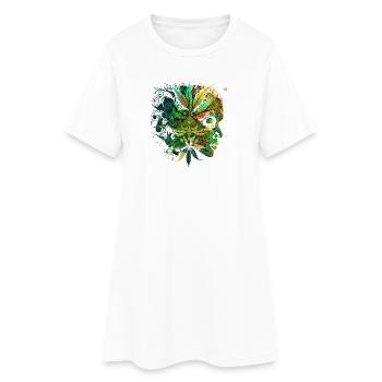 Visage du cannabis psychédélique - Robe T-shirt Femme - blanc - Devant