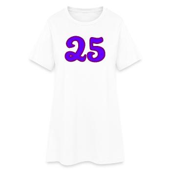25. 25 JAHRE. 25. JUBILÄUM. 25 JAHRESJUBILÄUM. - Frauen T-Shirt-Kleid - Weiß - Vorne