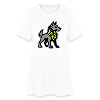 Loup Viking - Robe T-shirt Femme - blanc - Devant