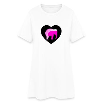 Éléphant - Robe T-shirt Femme - blanc - Devant