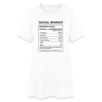 Sozialarbeiter, Fall, Schularbeit, Wertschätzung: Lustig. - Frauen T-Shirt-Kleid - Weiß - Vorne
