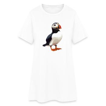 Puffin Papageientaucher - Frauen T-Shirt-Kleid - Weiß - Vorne