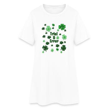Trial & Error Clover (try vs. study) - Women’s T-Shirt Dress - white - Front