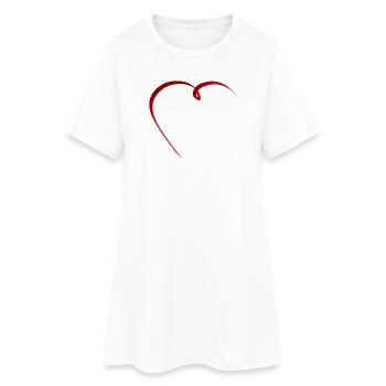 Ruban rouge délicat en forme de cœur élégant - Robe T-shirt Femme - blanc - Devant