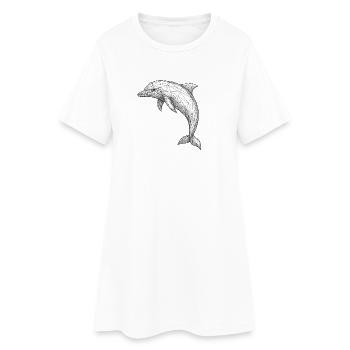 Geometric Polygon Dolphin - Women’s T-Shirt Dress - white - Front