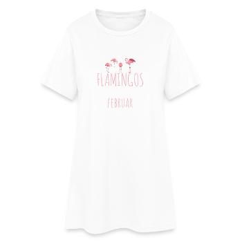 Februar Geburtstag Flamingo Spruch Lustig - Frauen T-Shirt-Kleid - Weiß - Vorne