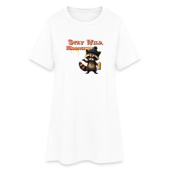 Raccoon Lunar Graffiti - Women’s T-Shirt Dress - white - Front