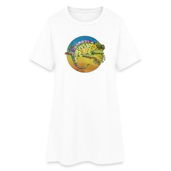 Caméléon - Robe T-shirt Femme - blanc - Devant