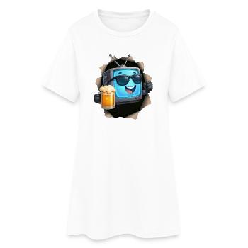 Bière TV - Robe T-shirt Femme - blanc - Devant