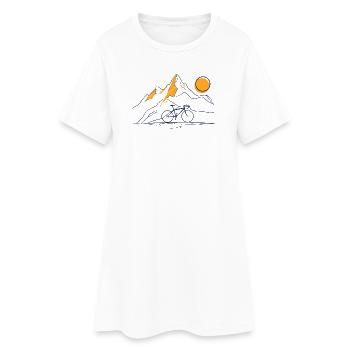 Bike Mountain Sun - Frauen T-Shirt-Kleid - Weiß - Vorne