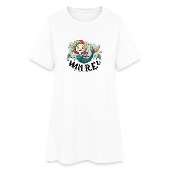 Illustration de la sirène arc-en-ciel éclaboussurée - Robe T-shirt Femme - blanc - Devant