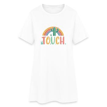 Cactus Arcenciel Ne Pas Toucher - Robe T-shirt Femme - blanc - Devant