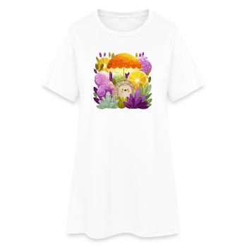 Igel unter Zitronenregen - Frauen T-Shirt-Kleid - Weiß - Vorne