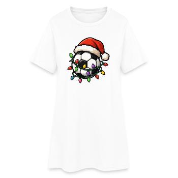 Football de Noël, Joueur de football - Robe T-shirt Femme - blanc - Devant