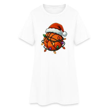 Christmas basketball player - Women’s T-Shirt Dress - white - Front