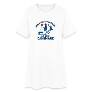 Toujours en route vers le nord – voyage de vacances au Danemark - Robe T-shirt Femme - blanc - Devant