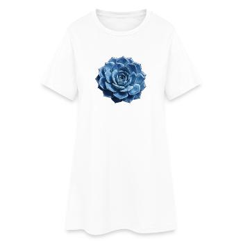 Rosette géométrique bleue - Robe T-shirt Femme - blanc - Devant