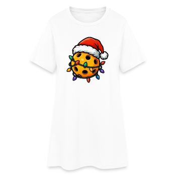 Lustige Weihnachts-Pickleball-Spieler - Frauen T-Shirt-Kleid - Weiß - Vorne