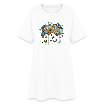 Fleur - Robe T-shirt Femme - blanc - Devant