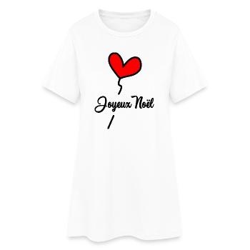 WEIHNACHTEN. FROHE WEIHNACHTEN. FROHE WEIHNACHTEN. WEIHNACHTSMANN - Frauen T-Shirt-Kleid - Weiß - Vorne