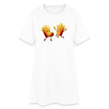Frites Joueur de fast-food Basket - Robe T-shirt Femme - blanc - Devant