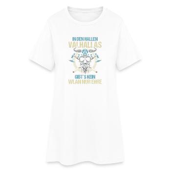 Mittelalter Schildwall Mittelaltermarkt Wikinger - Frauen T-Shirt-Kleid - Weiß - Vorne