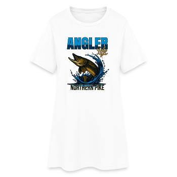 Vie de pêcheur | Brochet du Nord - Robe T-shirt Femme - blanc - Devant