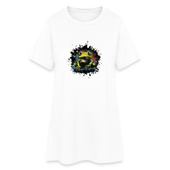 Touche de couleur Style néon de grenouille - Robe T-shirt Femme - blanc - Devant