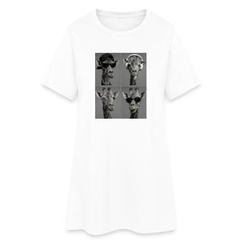 Girafe - Robe T-shirt Femme - blanc - Devant