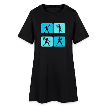Quatre padel quadruples - Robe T-shirt Femme - noir - Devant