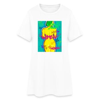 Femme Graffiti Puissance et Couleurs - Robe T-shirt Femme - blanc - Devant