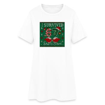J’ai survécu à Noël des jours d’école - Robe T-shirt Femme - blanc - Devant