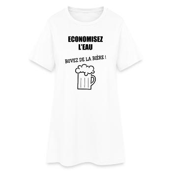 Économisez de l’eau, buvez de la bière - Robe T-shirt Femme - blanc - Devant
