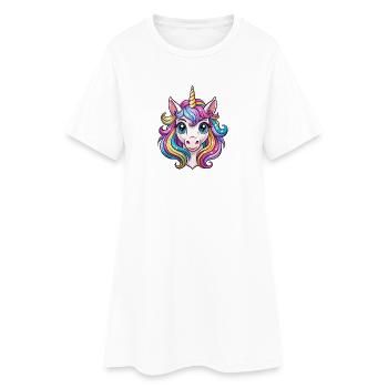 Unicorn face - Women’s T-Shirt Dress - white - Front