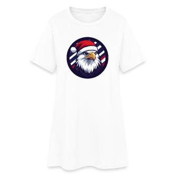 Aigle de Noël dans le cercle du drapeau - Robe T-shirt Femme - blanc - Devant