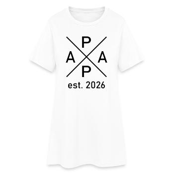 Papa est. 2026 - Frauen T-Shirt-Kleid - Weiß - Vorne