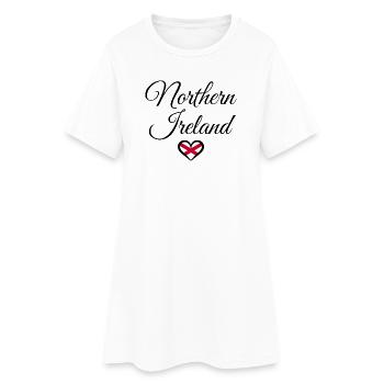 N.Ireland Heart Shirt  - Women’s T-Shirt Dress - white - Front