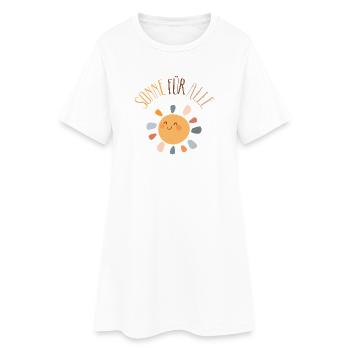 Soleil pour tous – Bonne humeur, positivité - Robe T-shirt Femme - blanc - Devant