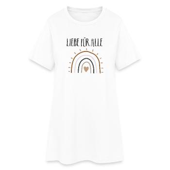 Liebe für alle, Regenbogen, Boho-Style, Frieden - Frauen T-Shirt-Kleid - Weiß - Vorne