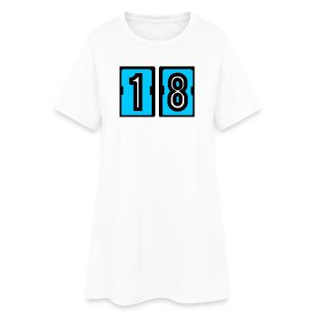 18. 18 ANS. 18e ANNIVERSAIRE. ANNIVERSAIRE 18 ANS. - Robe T-shirt Femme - blanc - Devant