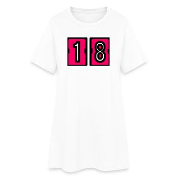 18. 18 ANS. 18e ANNIVERSAIRE. ANNIVERSAIRE 18 ANS. - Robe T-shirt Femme - blanc - Devant