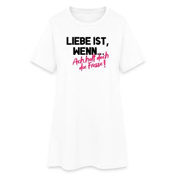 Ach halt doch die Fresse – Fun Shirt - Frauen T-Shirt-Kleid - Weiß - Vorne