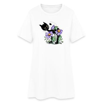 cat - Women’s T-Shirt Dress - white - Front