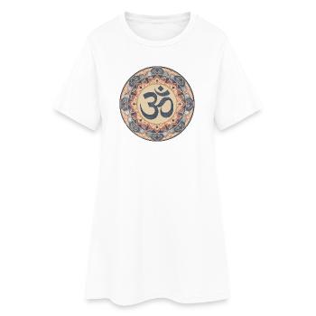 Om Mandala Zen Pattern - Robe T-shirt Femme - blanc - Devant