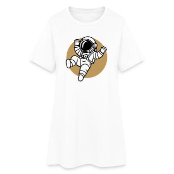 Saltonaut - Frauen T-Shirt-Kleid - Weiß - Vorne