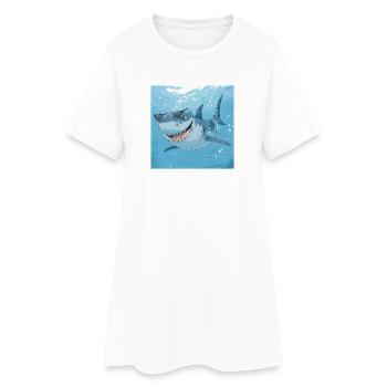 Requin des lunettes de soleil décontractées – Frais sous l’eau - Robe T-shirt Femme - blanc - Devant