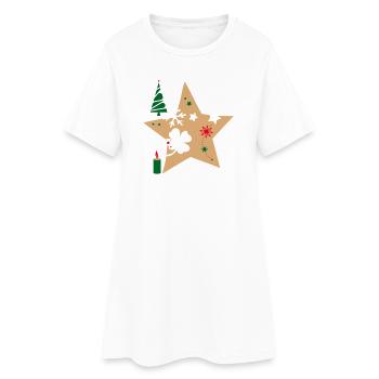 Poinsettia Advent - Women’s T-Shirt Dress - white - Front