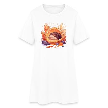 Hérisson dans l’Orbe de Cristal - Robe T-shirt Femme - blanc - Devant