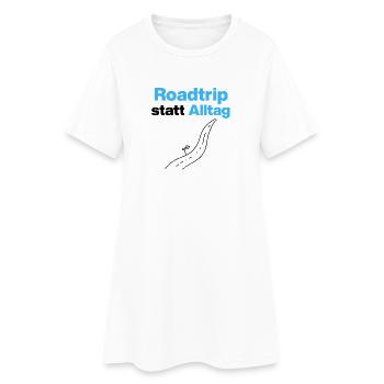 Roadtrip statt Alltag – Raus hier ins Abenteuer - Frauen T-Shirt-Kleid - Weiß - Vorne