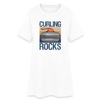 Curling Rocks : cadeau drôle de sports d’hiver - Robe T-shirt Femme - blanc - Devant